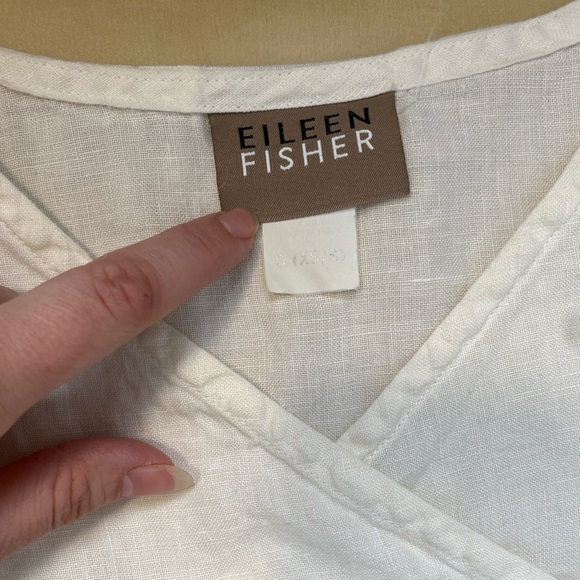 Eileen Fisher Slip On 100% Linen Midi Dress Sz Small S Beach Vacation Minimalist - Picture 2 of 8